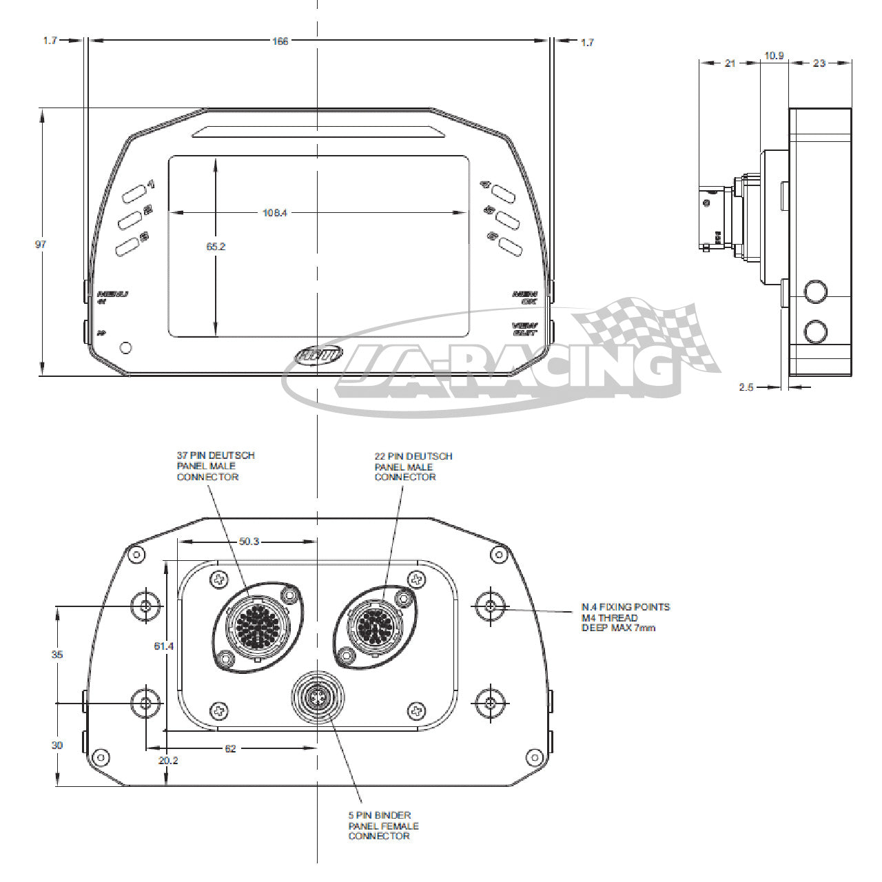 AIM MXS 1.3 TFT Dash Display Logger, 5"