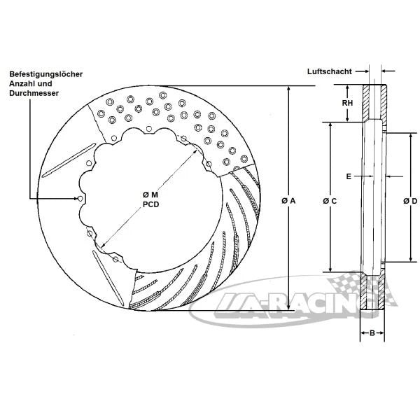 Ø 285,00mm x 25,4mm AP Bremsscheibe CP3047-276/77G8