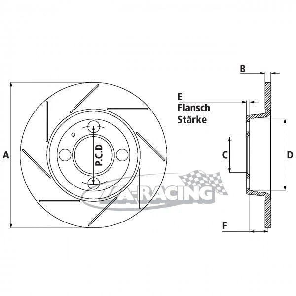 Ø 264,00mm x 11,1mm Unbelüftete AP Bremsscheibe CP2407-129P