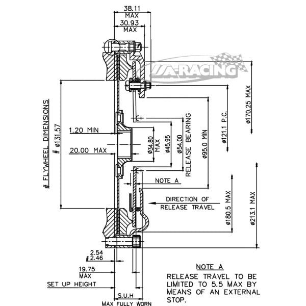 CP2116A 1-Scheiben Sintermetall-Kupplung Ø184mm, Aluminium, Zahnringausführung