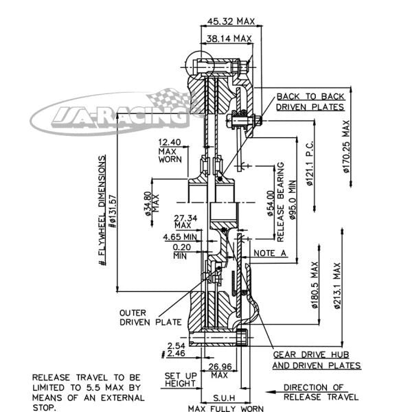 CP2125A 2-Scheiben Sintermetall-Kupplung Ø184mm, Aluminium, Zahnringausführung