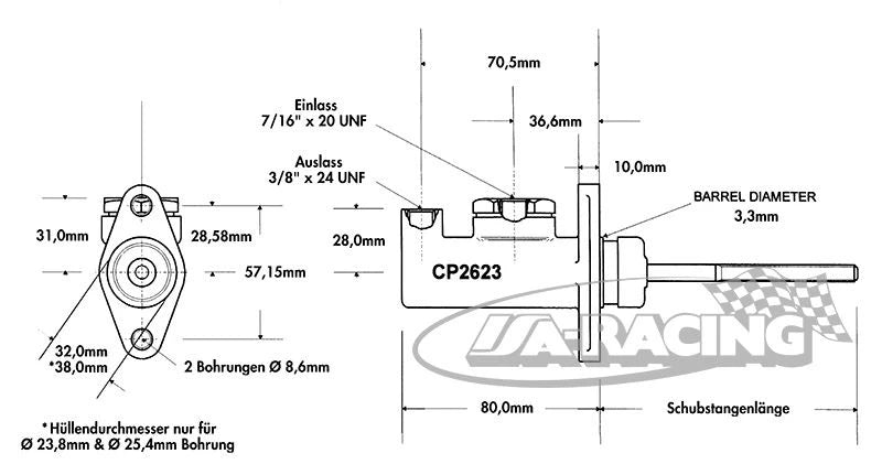 CP2623 Aluminiumzylinder