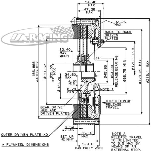 CP2817 3-Scheiben Sintermetall-Kupplung Ø184mm, Aluminium, Zahnringausführung