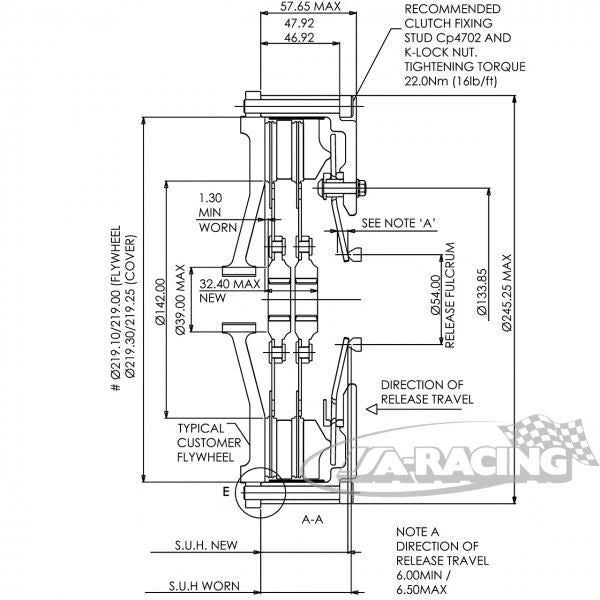 CP5242 2-Scheiben Cerametallic-Kupplung Ø215mm, Stegkupplung