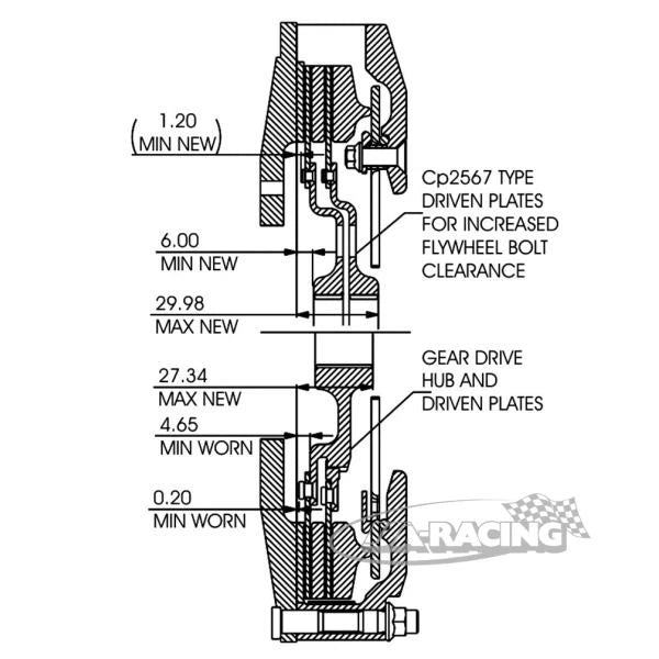 CP7372 2-Scheiben Sintermetall-Kupplung Ø184mm, Aluminium, Stegausführung