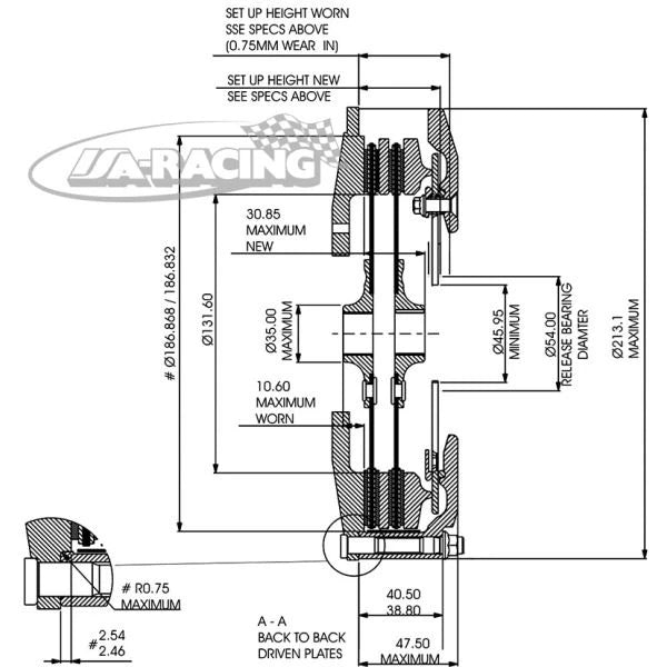 CP7382 2-Scheiben Cerametallic-Kupplung Ø184mm, Aluminium, Stegausführung