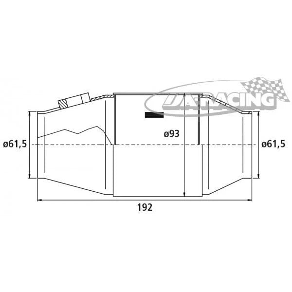 HJS PE Motorsport Katalysator 93x192x61,5mm