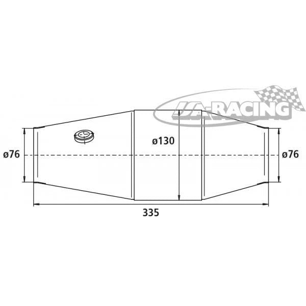 HJS PE Motorsport Katalysator 130x335x76mm