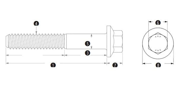 1/2-20"UNF Schrauben Edelstahl mit 6-Kant Kopf