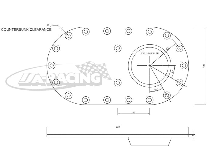 Tankdeckel mit Grundplatte für ATL-/Premier-Doppeltankventil 2"