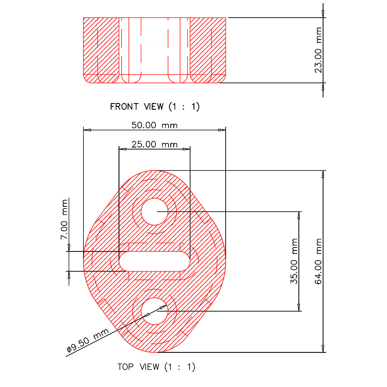 PFH015 Powerflex Auspuffhalterung 64x50mm Standard Serie