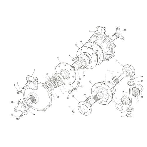 Ersatzteile MK9 Differential mit Diff. Sperre (1. Version mit glatten Seitendeckel)