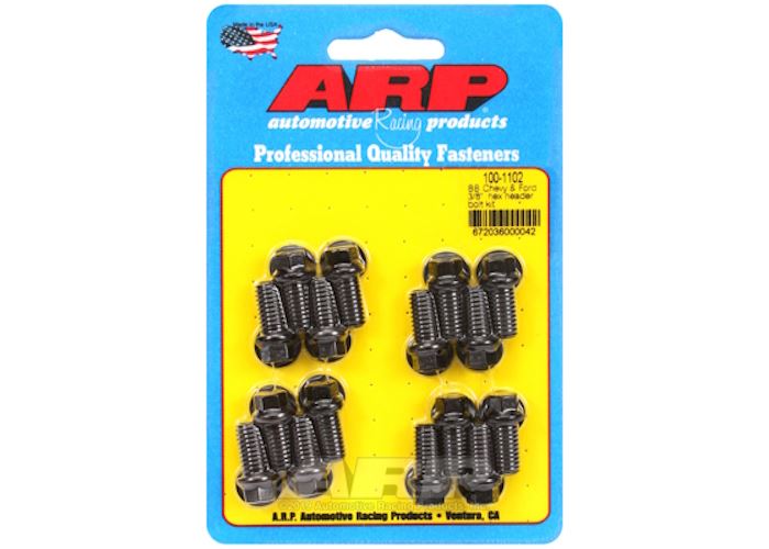 100-1102 BB Chevy & Ford 3/8" hex header bolt kit