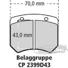 2-Kolben Alu-Bremssattel CP5020 für Scheibenstärke 9,60mm