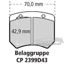 2-Kolben Alu-Bremssattel CP5928 für Scheibenstärke 16,00mm