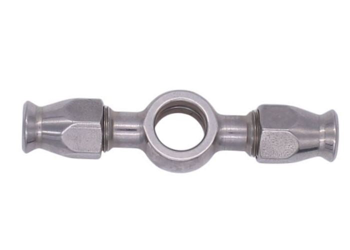 Edelstahl Doppelringstutzen mit Schlauchanschluss