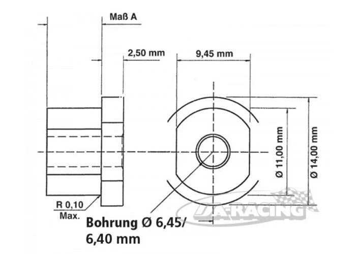 Buchse für schwimmende Lagerung in der Scheibe (Standard)