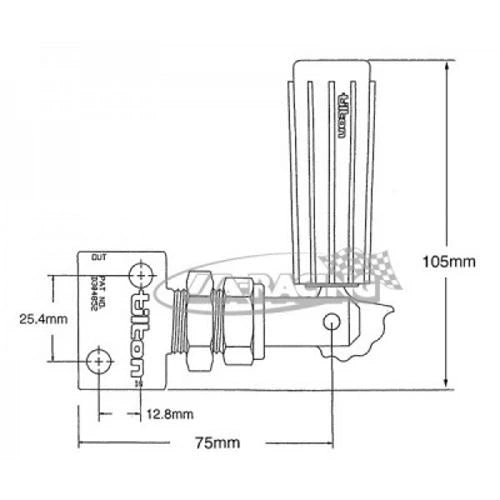 Tilton Bremskraft Regelventil mit Hebel, 3/8"UNF