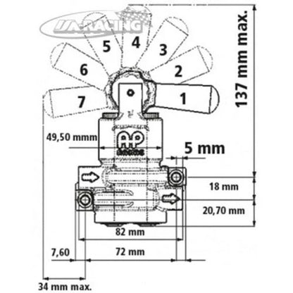 AP Racing Bremskraft 2 Kreis Regelventil mit Hebel