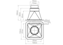 Rechteck Lufteinlass, Anschluss-Ø 51/63mm