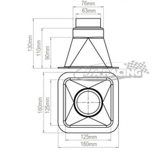 Rechteck Lufteinlass, Anschluss-Ø 63/76mm