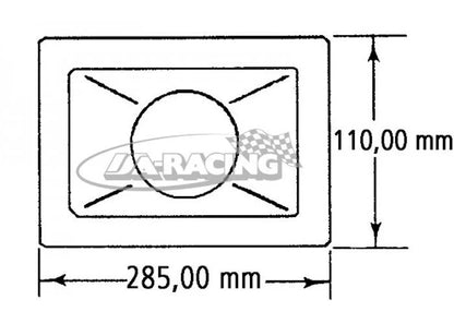 Rechteck-Lufteinlass, Anschluss-Ø 63/76mm
