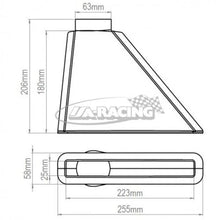 Rechteck Lufteinlass schmal, Länge 225mm