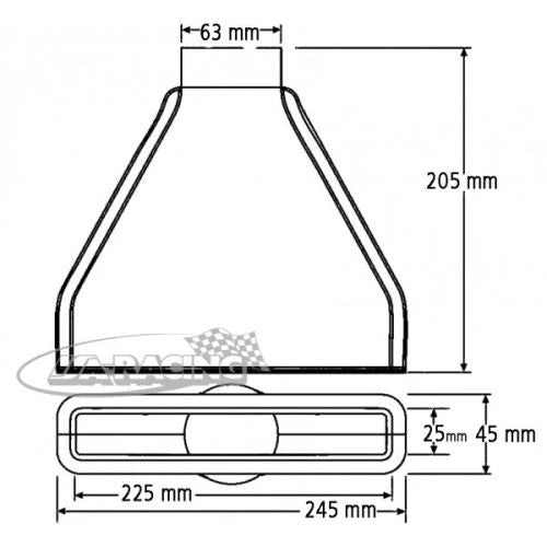 Rechteck Lufteinlass schmal, Länge 245mm