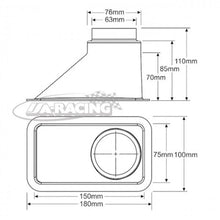 Rechteck-Lufteinlass, Anschluss-Ø 63/76mm
