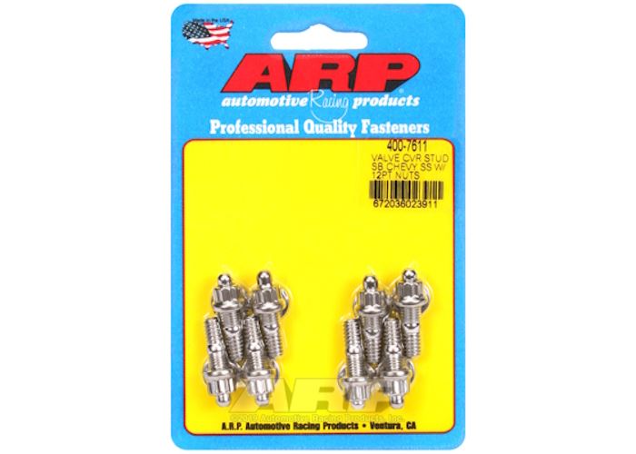 400-7611 SB Chevy stamped steel covers SS 12 pt valve cover stud kit