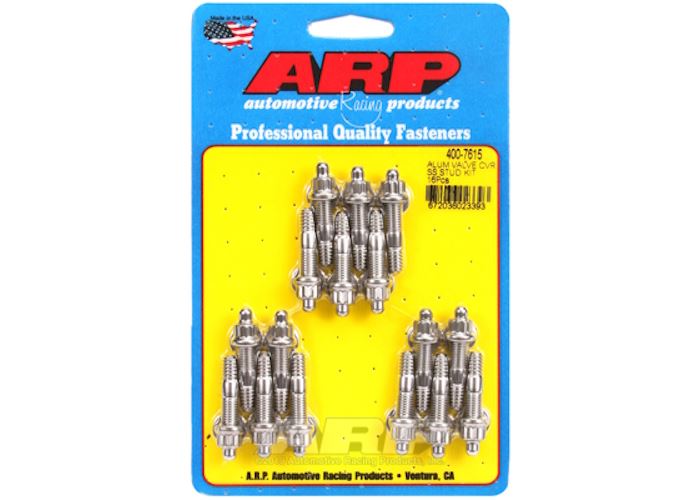400-7615 Cast alum covers SS 12pt valve cover stud kit, 16pc