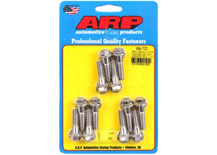 434-1102 SBC/GENIII LS 3/8 flange SS hex header bolt kit