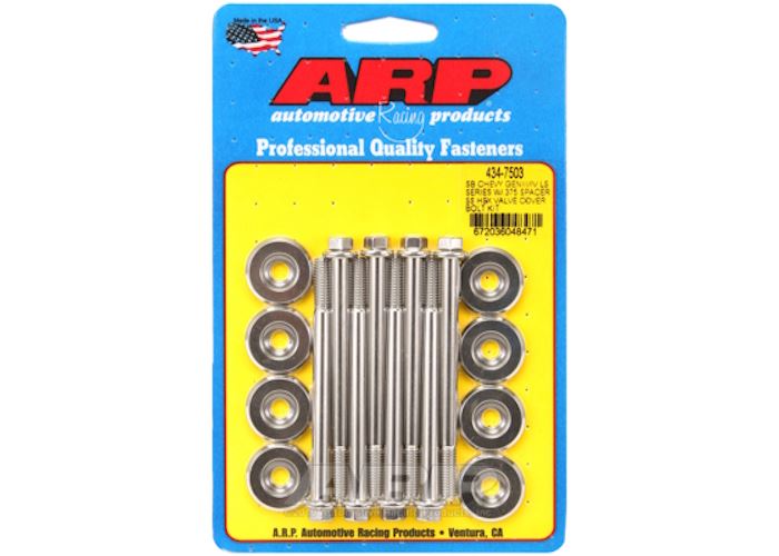 434-7503 SB Chevy GENIII/IV LS Series w/.375 spacer SS hex valve cover bolt kit