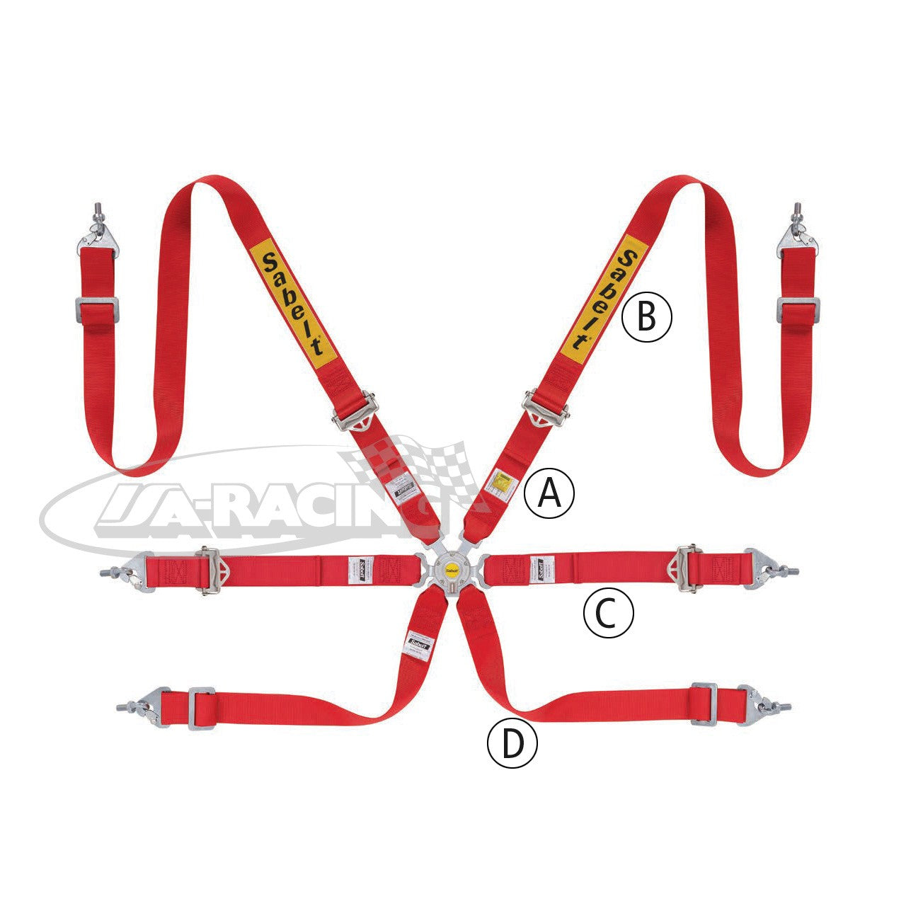 Sabelt Silver Rally 2-2 Sicherheitsgurt, Aluminiumversteller