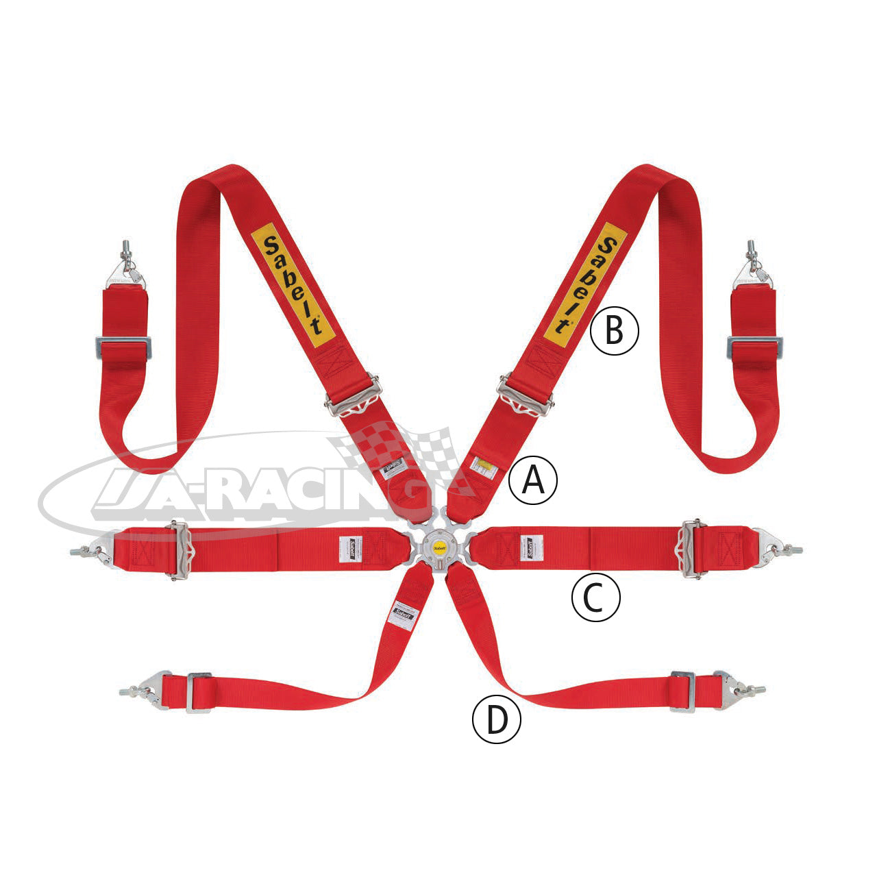 Sabelt Silver Rally 3-3 Sicherheitsgurt, Aluminiumversteller