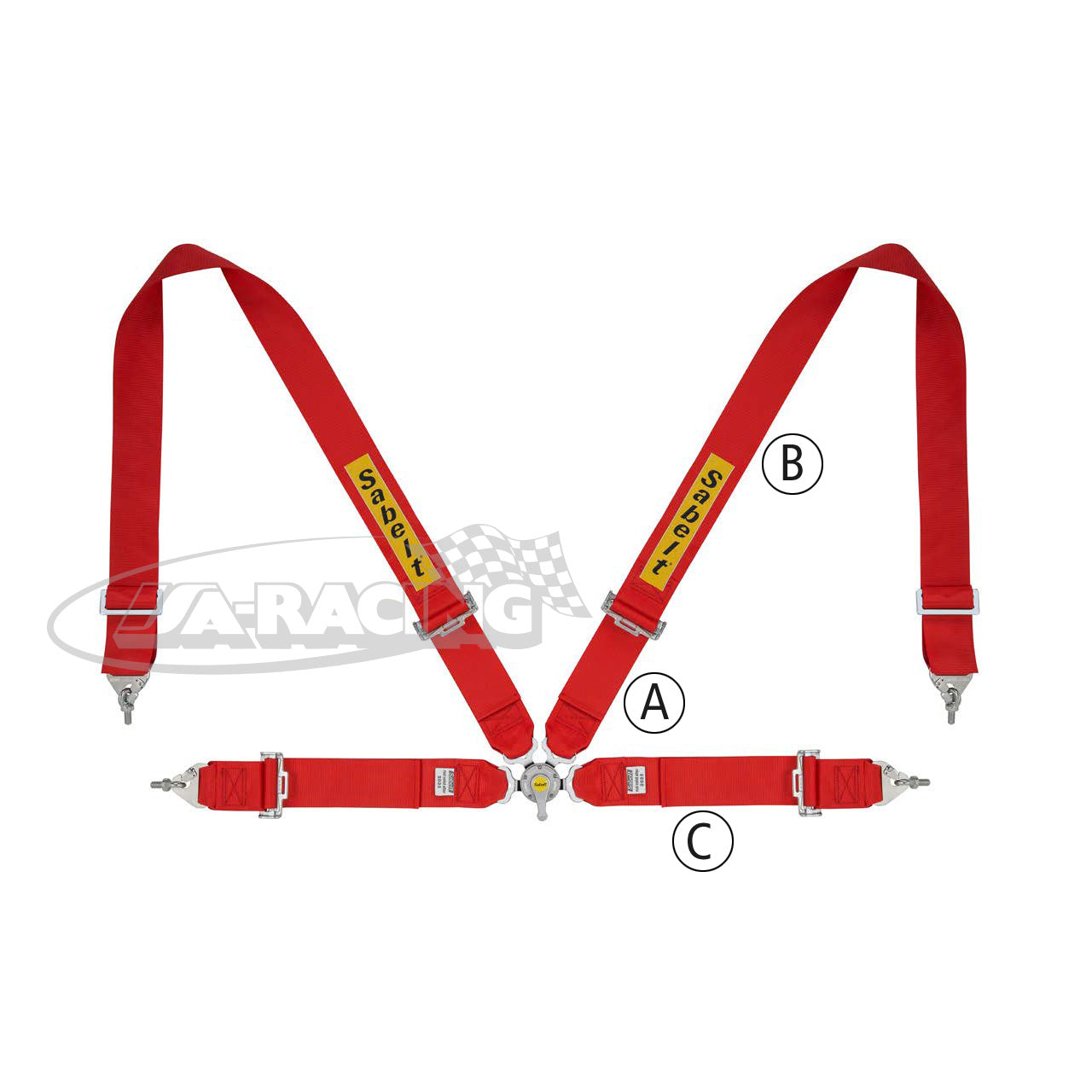 Sabelt Steel Four Point Sicherheitsgurt, Stahlversteller