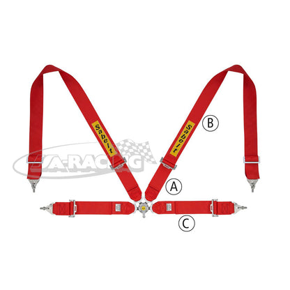 Sabelt Steel Four Point Sicherheitsgurt, Stahlversteller