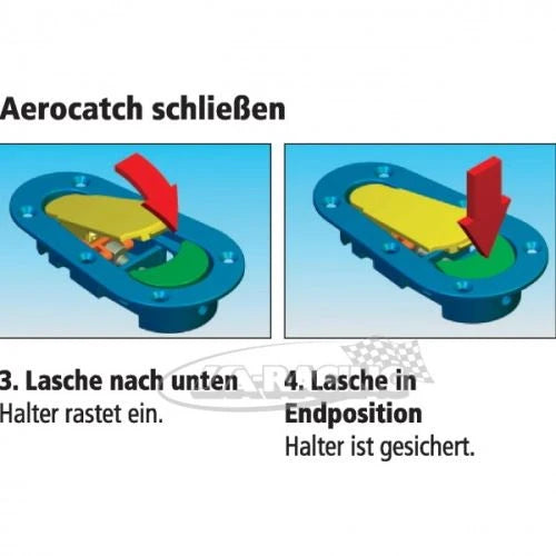 AeroCatch 1 XTREME Haubenverschluss, Unterbau