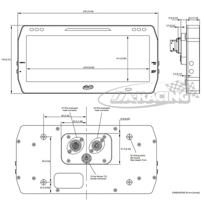 AIM MXT 1.3 TFT Dash Display Logger, 10"