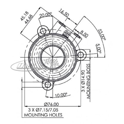Leichter AP Racing Ausrückzylinder 54mm Kontaktfläche, Innenring rotiert