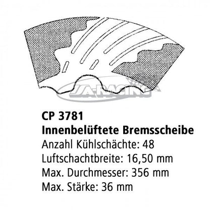 Ø 356,00mm x 28,0mm AP Bremsscheibe CP3781-2142/43CG8