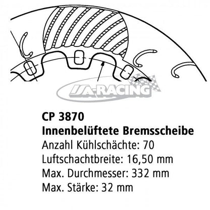 Ø 332,00mm x 32,0mm AP Bremsscheibe CP3870-1564/65RA