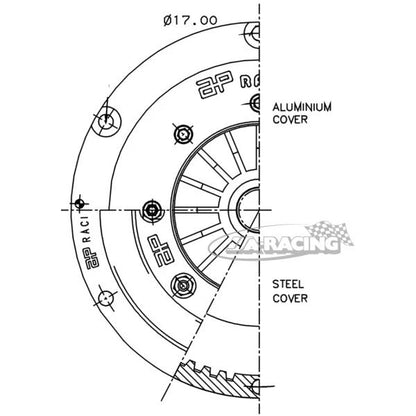 CP2125A 2-Scheiben Sintermetall-Kupplung Ø184mm, Aluminium, Zahnringausführung