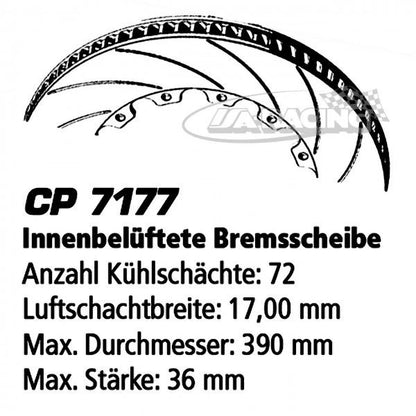 Ø 390,00mm x 35,56mm AP Bremsscheibe CP7177-146/47GC