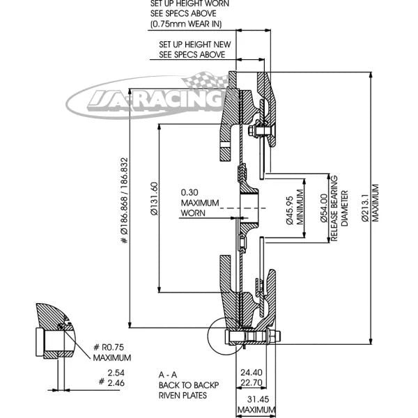 CP7371 1-Scheiben Sintermetall-Kupplung Ø184mm, Aluminium, Stegausführung