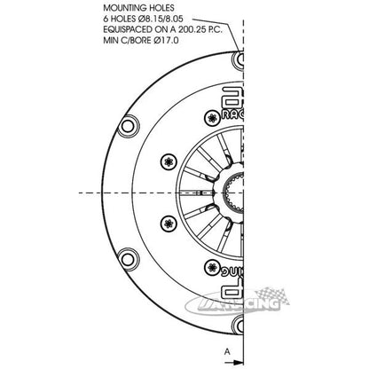 CP7371 1-Scheiben Sintermetall-Kupplung Ø184mm, Aluminium, Stegausführung