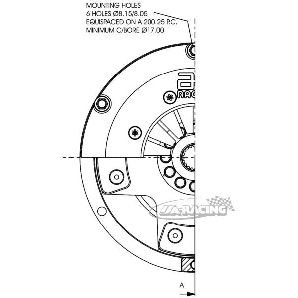 CP7381 1-Scheiben Cerametallic-Kupplung Ø184mm, Aluminium, Stegausführung