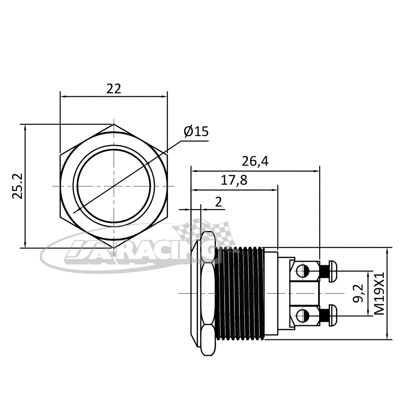 Edelstahl Drucktaster