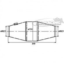 HJS DMSB Motorsport Katalysator 153x349x89mm