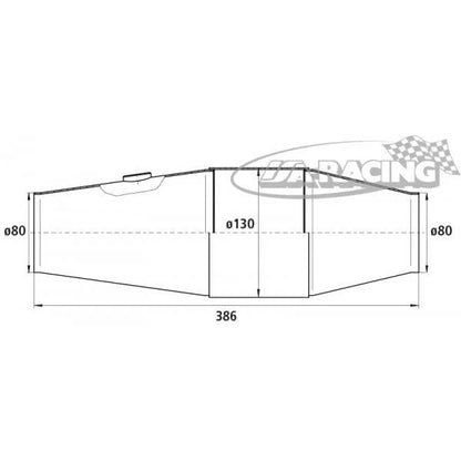 HJS Motorsport Cup Katalysator 130x386x80mm